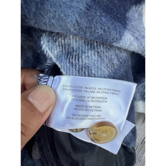 Banana Republic Women's Blue Plaid‎ Flannel Button Front Shacket  Size XS - Picture 9 of 10